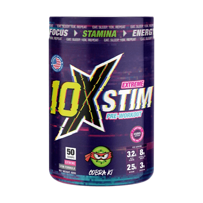 10x Stim Pre-workout 600g - Cobra -Ki Flavour