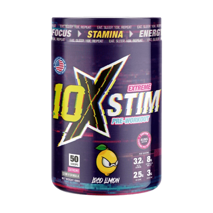 10x Stim Pre-workout 600g - Loco Limon Flavour