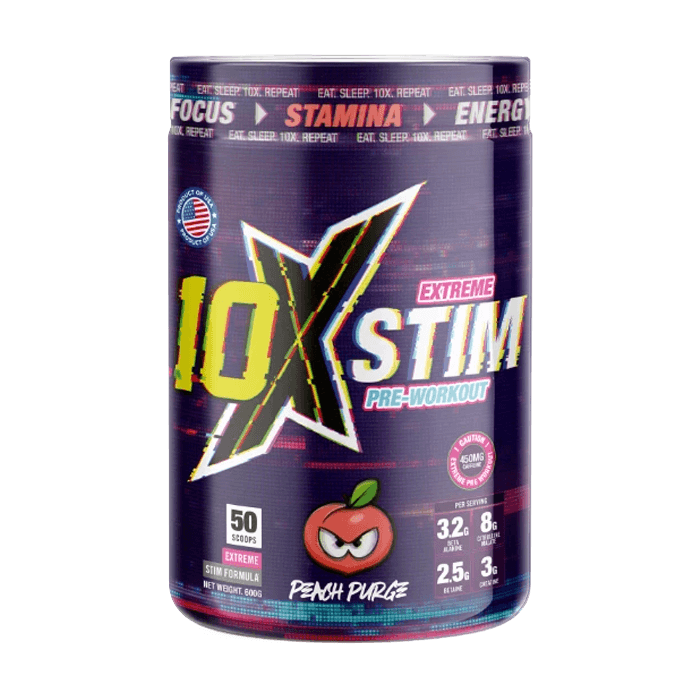 10x Stim Pre-workout 600g - Peach Purge Flavour